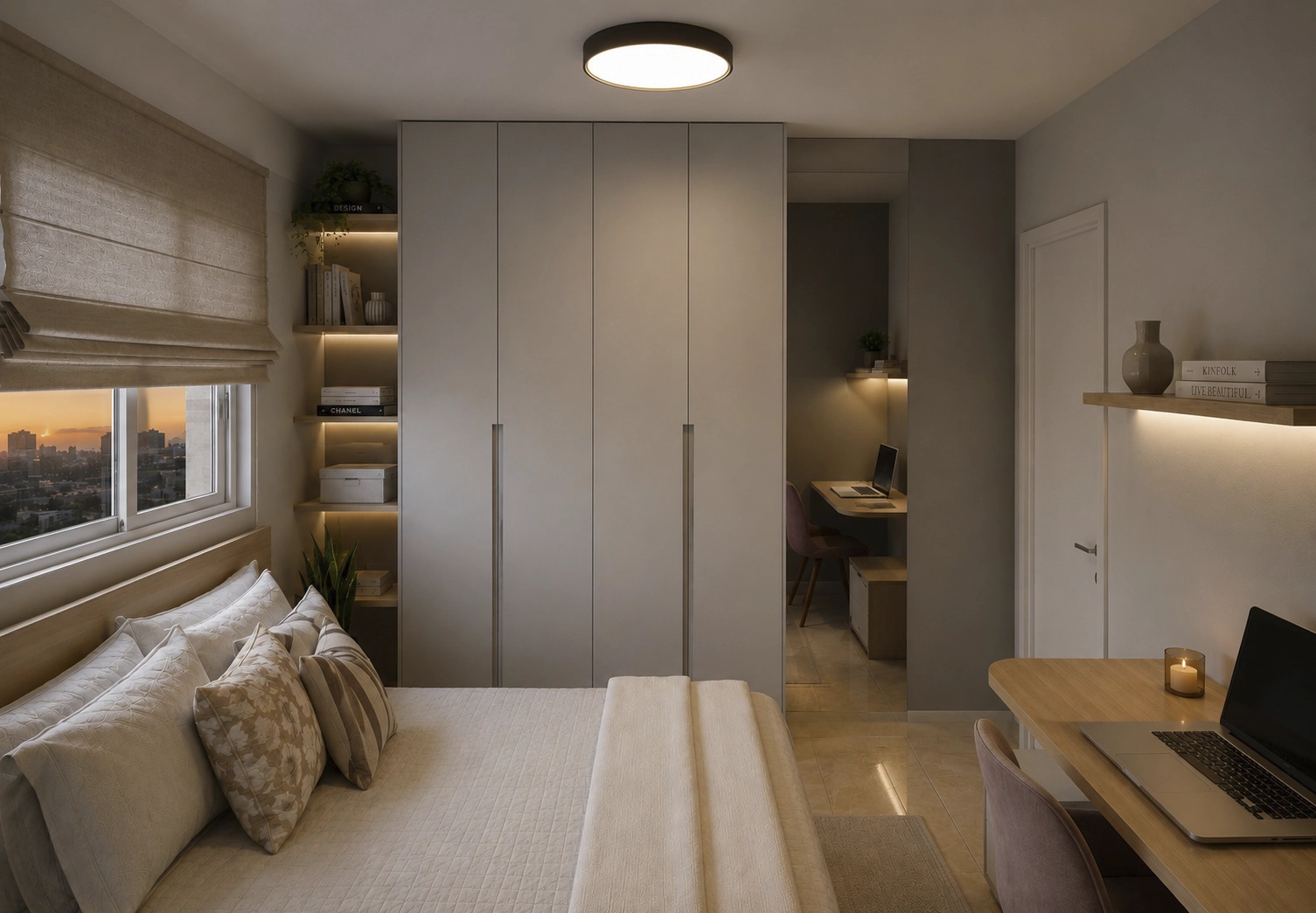 Dormitório planejado com closet em Ribeirão Preto